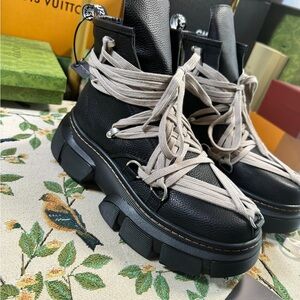 Rick Owens X Dr. Martens 1460 DRKSHDW Quad Sole Mega Lace Boot Size US 9W - NEW!